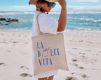 La Dolce Vita Dolce Vita Lemon Citrus Tote Bag Coastal Granddaughter Coastal Grandma Tote Bag Italy Tomato Girl Summer Tomato Girl Tote Bag