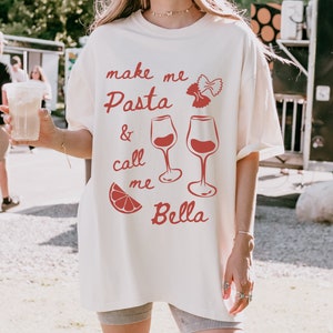 Camiseta de pasta, camiseta Ciao Bella, camiseta de chica tomate, camiseta de chica tomate de verano, camiseta Italia, camiseta de limón, camiseta de pasta Farfalle, camiseta de amante de la pasta, camiseta de vino