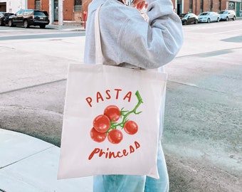 Pasta Princess Tote Tomato Tote Pasta Tote Tomato Girl Tote Bag Tomato Girl Summer Pasta Lover Tote Pasta Gifts Cook Tote Chef Tote Pasta