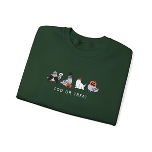 Taube Sweatshirt Halloween Tauben Sweatshirt Taube Geschenke Geschenk für Vogelbeobachter Halloweenshirt Tier Hexe Hut Kürbis Halloween Sweatshirt Forest Green