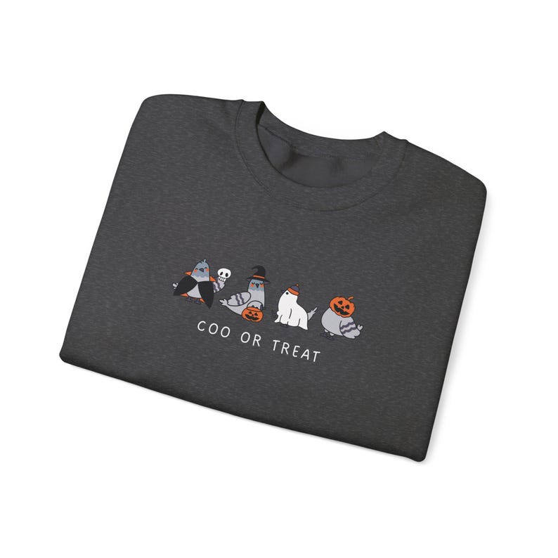 Taube Sweatshirt Halloween Tauben Sweatshirt Taube Geschenke Geschenk für Vogelbeobachter Halloweenshirt Tier Hexe Hut Kürbis Halloween Sweatshirt Dark Heather