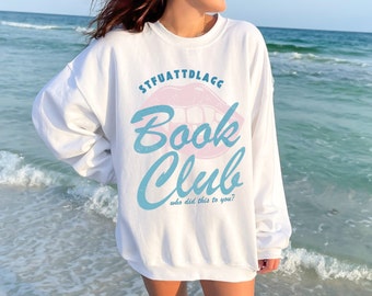 STFUATTDDLAGG Sweatshirt lesen Rundhals Sweatshirt Smut Book Club Rundhalsausschnitt Wer hat dies dir getan Buch Trope Sweatshirt Romanze Buch Pullover