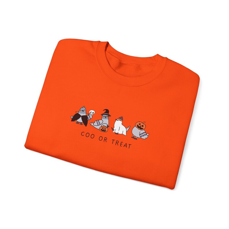 Taube Sweatshirt Halloween Tauben Sweatshirt Taube Geschenke Geschenk für Vogelbeobachter Halloweenshirt Tier Hexe Hut Kürbis Halloween Sweatshirt Orange