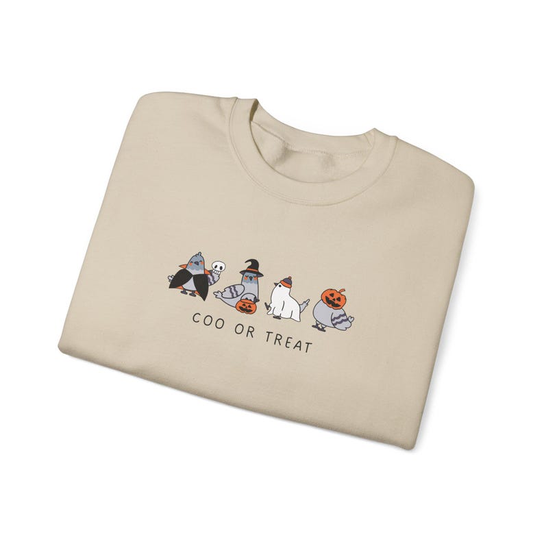 Taube Sweatshirt Halloween Tauben Sweatshirt Taube Geschenke Geschenk für Vogelbeobachter Halloweenshirt Tier Hexe Hut Kürbis Halloween Sweatshirt Sand