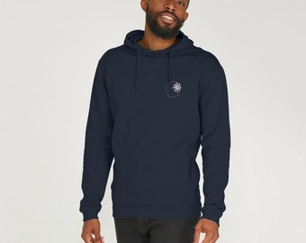 Sweat à capuche bio foncé pour homme - Logo