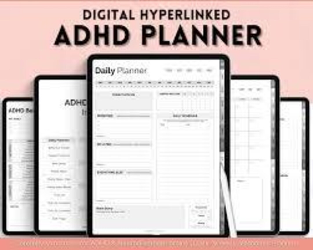 ADHD Digital Planner 2024-25 | iPad Hyperlinked Planner | Daily Weekly ...