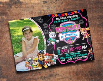 Kids birthday invitation, party invites, birthday card, custom order