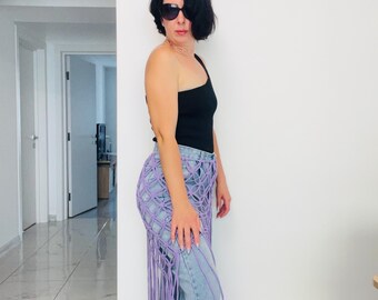 Handmade Macrame Shawl, Mesh Belt, Trendy Accessory