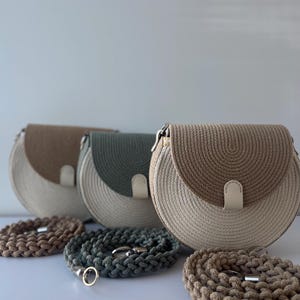 Rope bag, crossbody, round bag, shoulder bag, cord bag, handmade bag