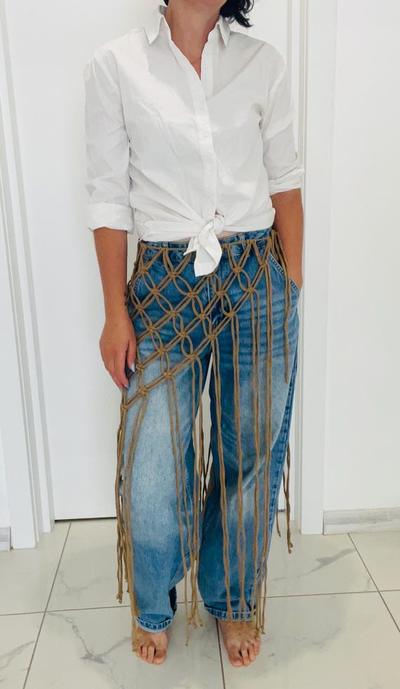 Macrame Belt, Boho Rope Skirt, Handmade Festival Hip Shawls  display picture 2