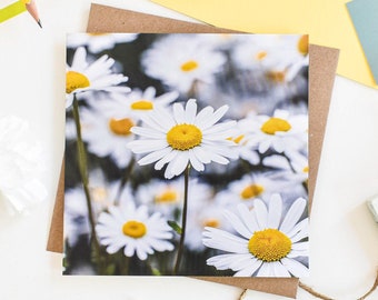 Daisy Greeting Card, Floral Greetings Card, Photographic Botanical Greeting Cards, Floral Birthday Card, Blank Note Cards, Thank You Card