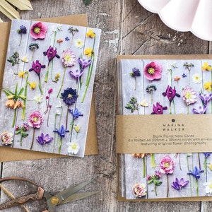Tarjetas de notas con flores de primavera, tarjetas de felicitación florales, tarjetas de notas en blanco, juego de tarjetas de felicitación, juego de tarjetas de notas en paquete múltiple o tarjeta individual