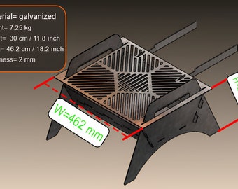 Fire Pit,BBQ Barbecue Dxf files for laser, Grill Fire Pit, Mangal ,Plasma,Laser,For CampingWood Stove, DIY Grill, Rocket Stove, Laser Cut,