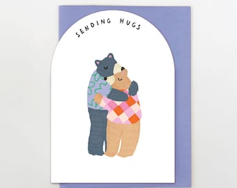 Tarjeta de condolencias con abrazos