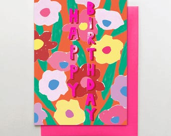 GDN06 - Happy Birthday Big Flowers