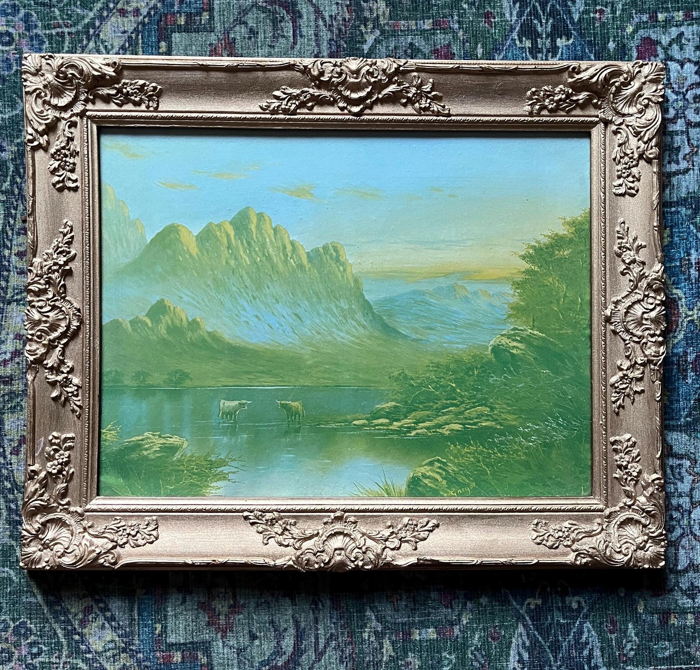 Large Vintage gold carved wooden frame