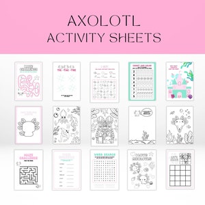 Axolotl Kleurplaten Activiteit en kleurplaten Doolhof Woordzoeker Axolotls Coloring Activity Mat Activity Bundle Kleurplaten Tic Tac Toe