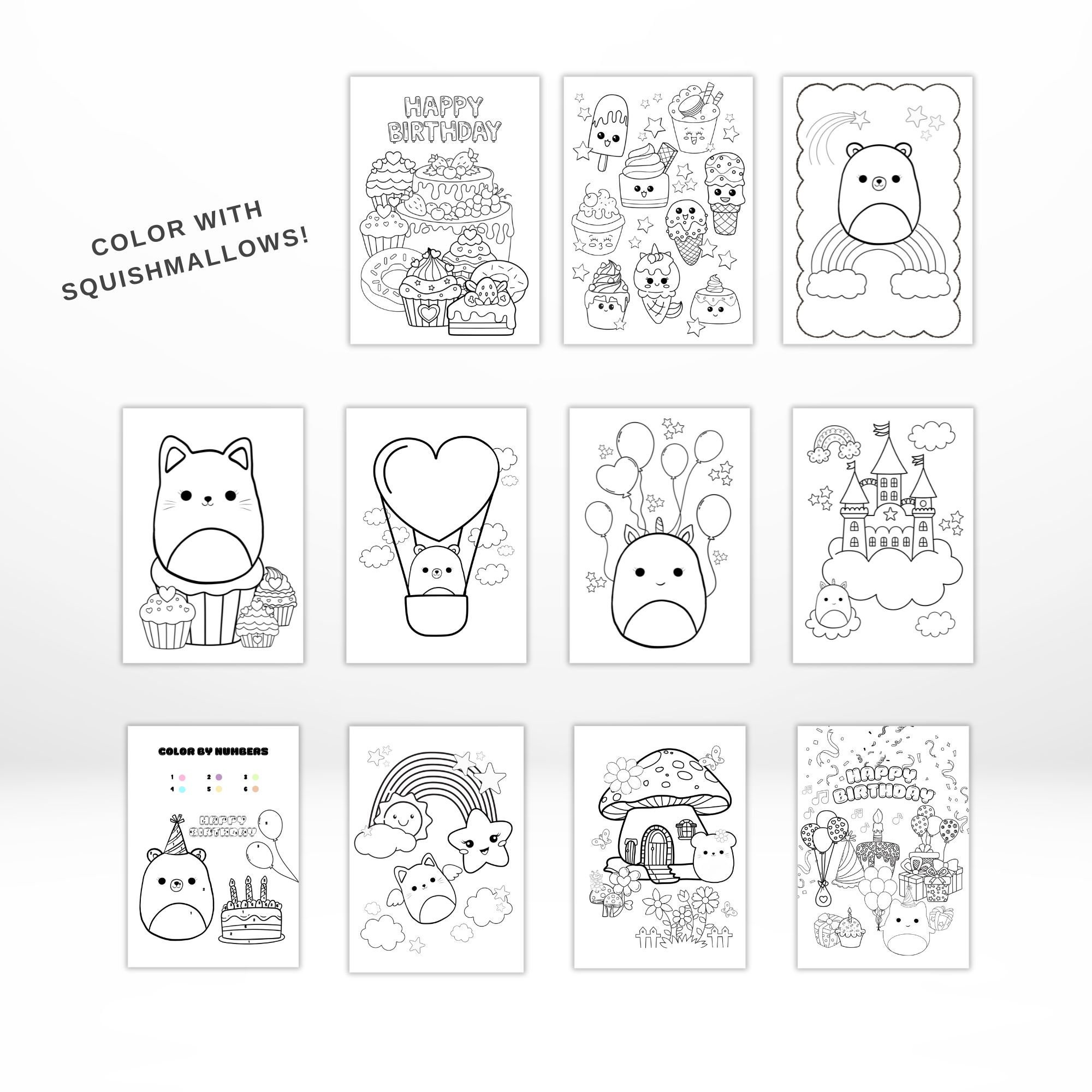 Printable Birthday Activity and Coloring Sheets Squishmallow Birthday ...