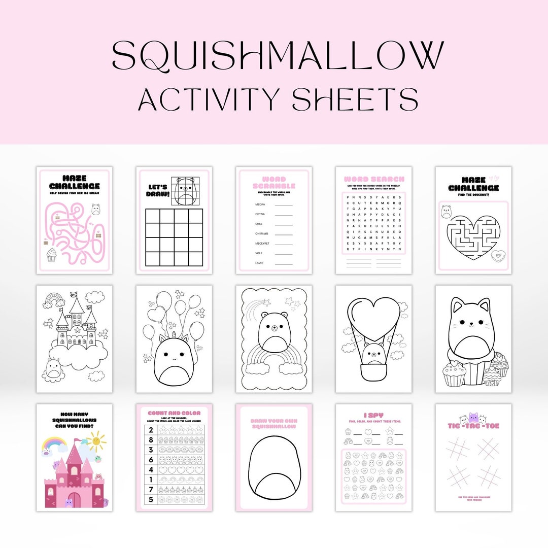 Printable Birthday Activity and Coloring Sheets Squishmallow Birthday ...