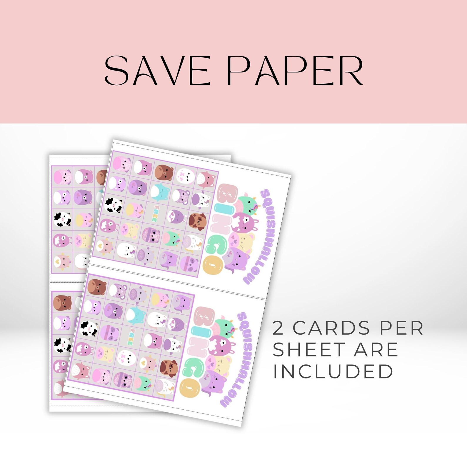 Kids Bingo Printable Instant Download Squish Bingo Birthday Games ...