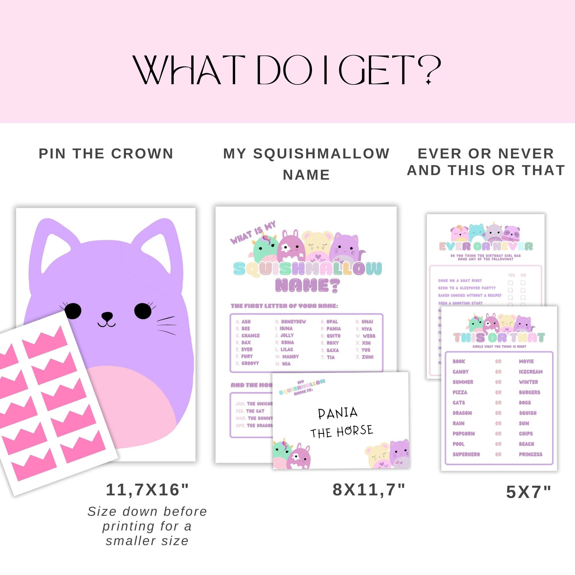 Kids Games Printable Squish Birthday Instant Download Party Games This ...