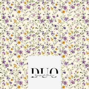 Lilac Ditsy Floral Seamless Pattern, Repeat Tile Surface Pattern, Fabric Pattern Digital Download Paper, Flower Seamless Printable