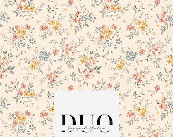 Spring Ditsy Floral Seamless Pattern, Summer Floral Pattern, Fabric Background Pattern, Digital Paper Download, Commercial Use