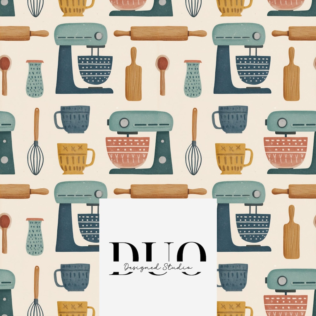 Bakers Dream Seamless Pattern, Baking Cooking Background Pattern, Chef ...