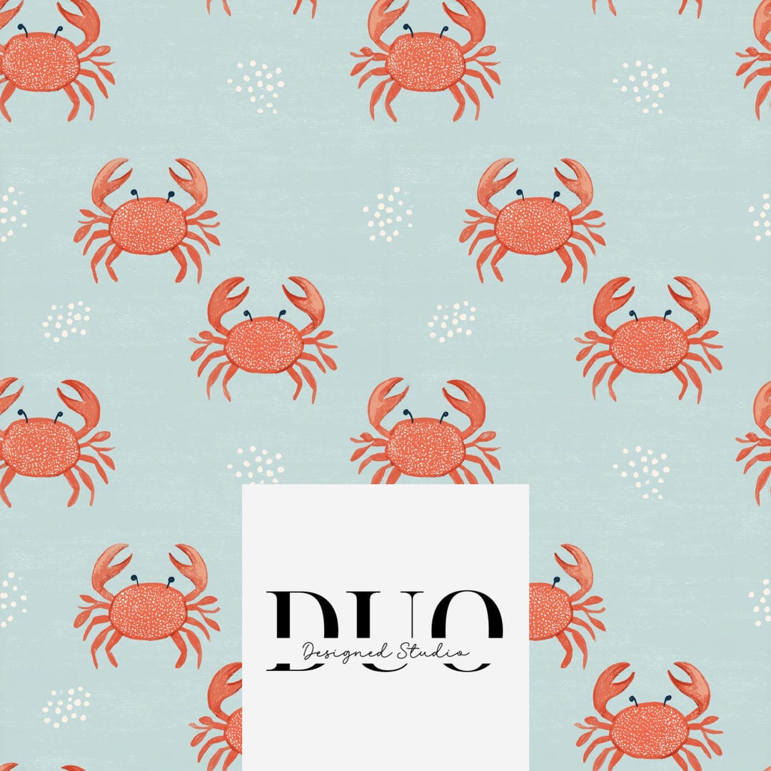 Cute Crabs Background Seamless Pattern, Seaside Background Pattern ...