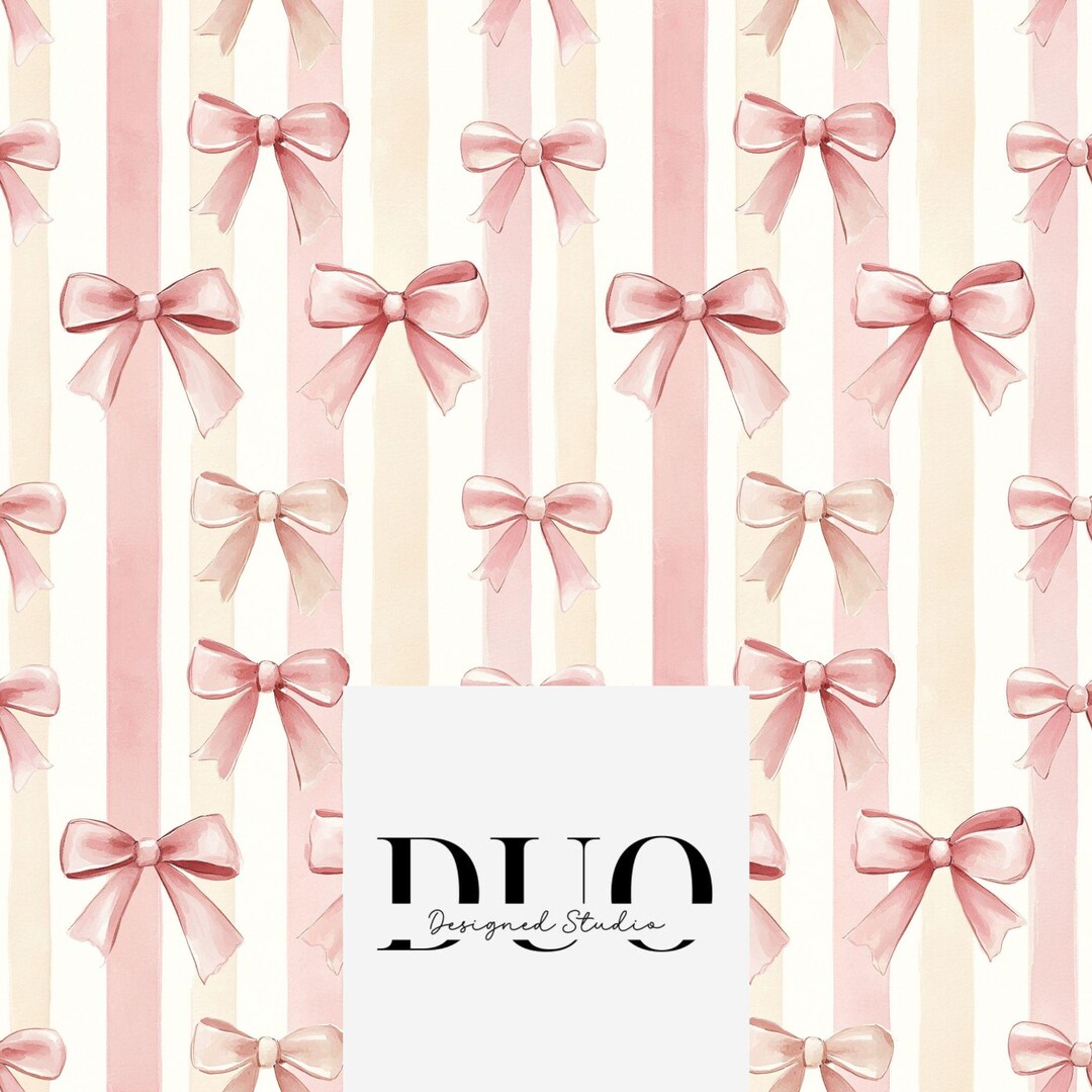 Pink Bows and Ribbons Seamless Pattern, Coquette Seamless Background ...