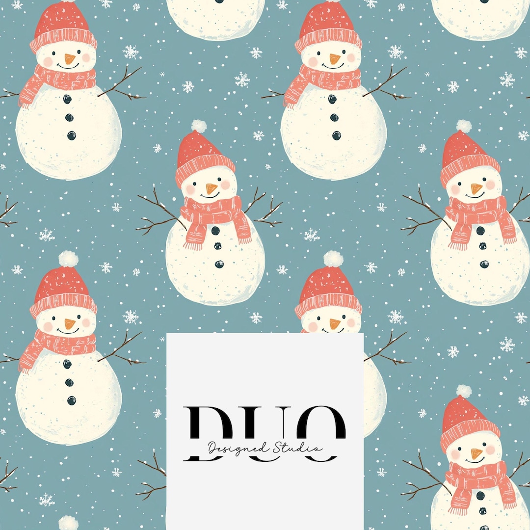 Snowmen Seamless Pattern, Snowmen Christmas Repeat Tile Surface Pattern ...