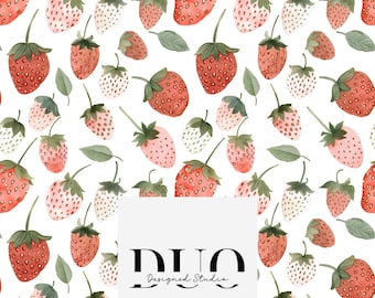 Strawberry fields Seamless Pattern, Repeat Tile Surface Pattern, Fabric Digital Download Commercial Licence Non-Exclusive