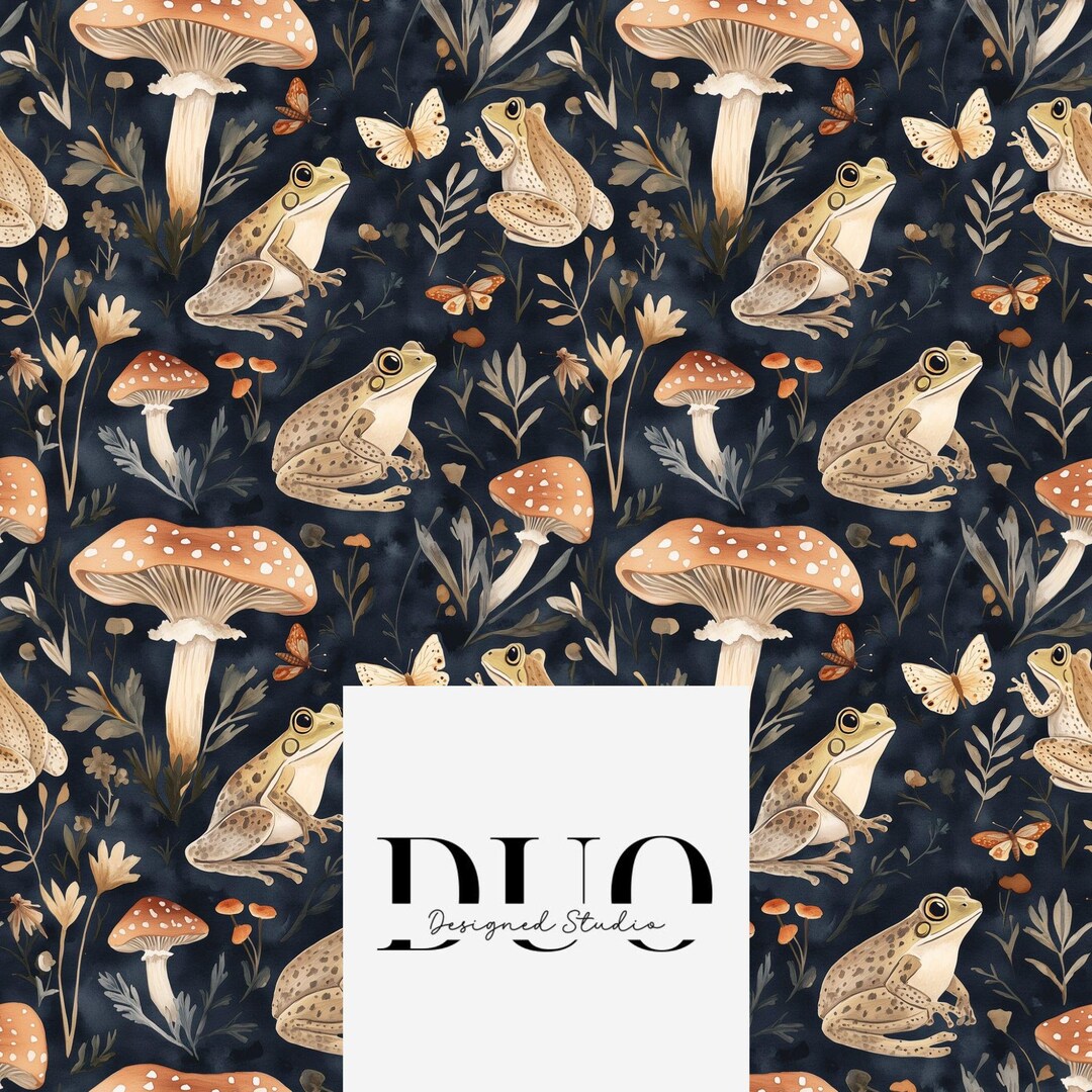 Cottagecore Frogs Seamless Pattern, Repeat Surface Pattern, Fabric ...