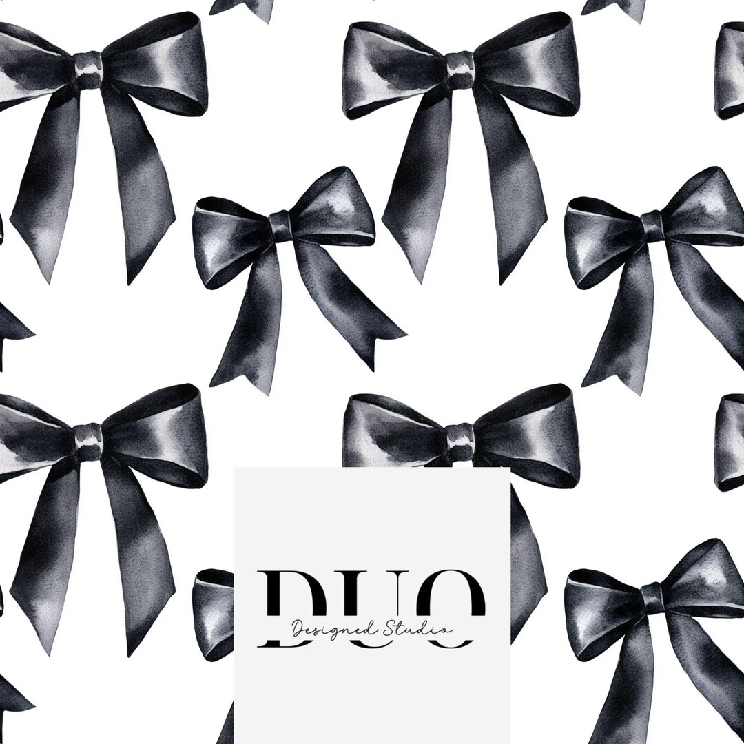 Black Coquette Bows Seamless Pattern, Halloween Coquette Seamless ...