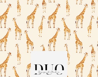 Cute Giraffes Seamless Pattern, Farmyard Digital, Zoo Background, Scrapbook Paper, Repeat Tile, Fabric Digital Download