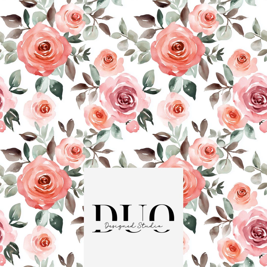 Pink Roses Seamless Pattern, Floral Repeat Tile Surface Pattern ...