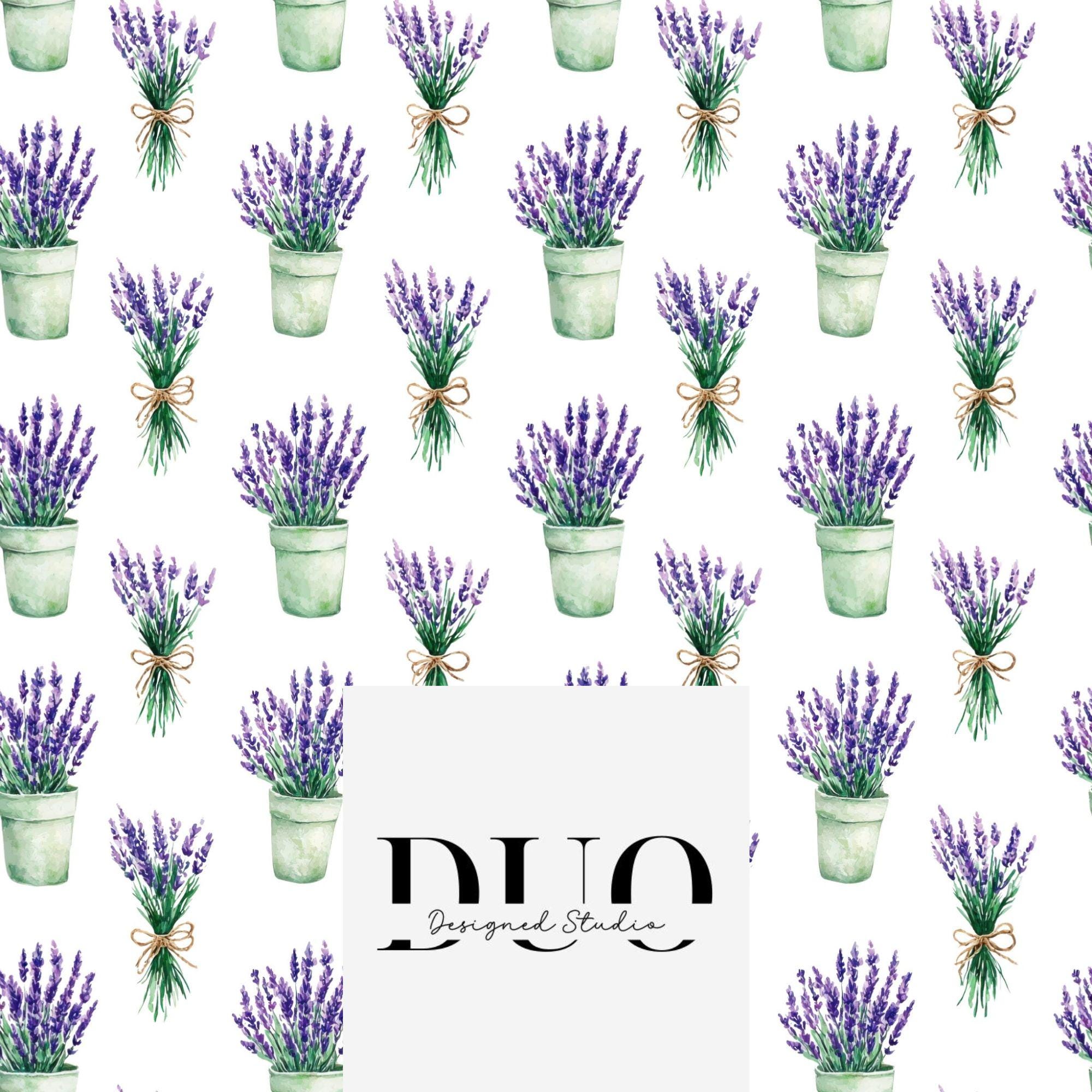 Lavender Bunches Seamless Pattern, Floral Repeat Surface Pattern, Lavender Background Pattern, Digital Paper Download, Commercial Use