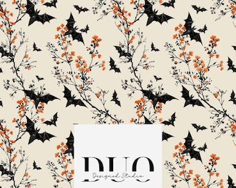 Patrón sin costuras de murciélagos de medianoche, fondo sin costuras de murciélagos, papel digital de otoño, fondo repetitivo de otoño, uso comercial