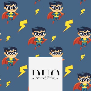Superhero Boy Flash Seamless Pattern, Superhero Digital Paper, Superhero Background, Superhero Seamless, Commercial Use