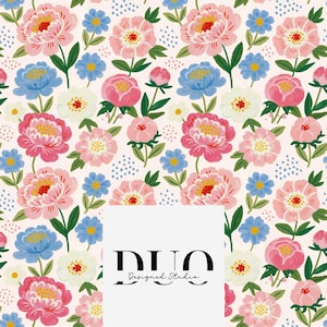 Ljust vårblommigt sömlöst mönster, sommarblommor bakgrund, scrapbooking, skräpjournal, telefonskal, tyg digitalt papper nedladdning