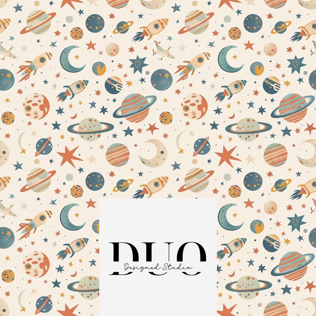 Crazy Space Adventure Seamless Pattern, Boy Background Pattern, Rocket ...