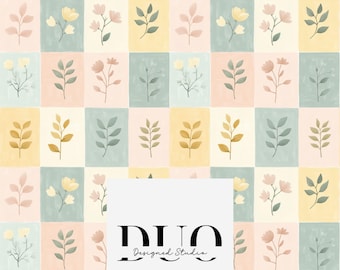 Patchwork Quilt Seamless Pattern, Floral Seamless Patchwork Background, Shabby Chic Fabric Digital Paper Download, Commercial Use