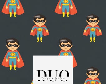 Superhero Boy Seamless Pattern, Superhero Digital Paper, Superhero Background, Superhero Seamless, Commercial Use
