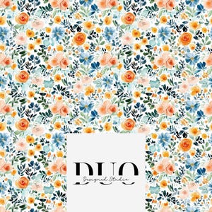 Watercolour Pastel Floral Seamless Pattern, Repeat Tile Surface Pattern, Fabric Digital Paper Download Commercial Licence Non-Exclusive
