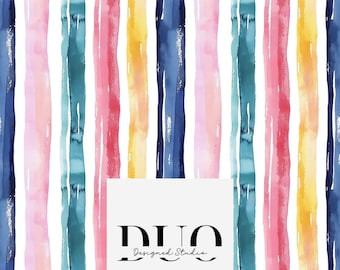 Naadloze patroon met heldere aquarelstrepen, gestreepte herhaling oppervlaktepatroon, stof digitale papierdownload, commercieel gebruik