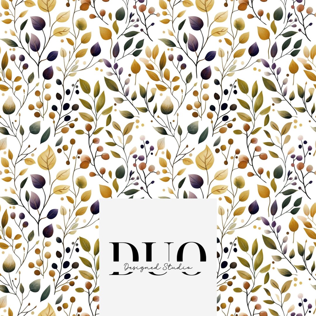 Amethyst Foliage Leaves Seamless Pattern, Repeat Surface Pattern ...