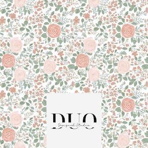 Whimsical Floral Seamless Pattern, Summer Floral Pattern, Fabric Background Pattern, Digital Paper Download, Commercial Use