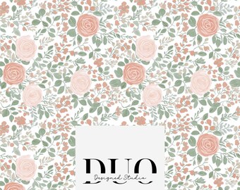 Whimsical Floral Seamless Pattern, Summer Floral Pattern, Fabric Background Pattern, Digital Paper Download, Commercial Use