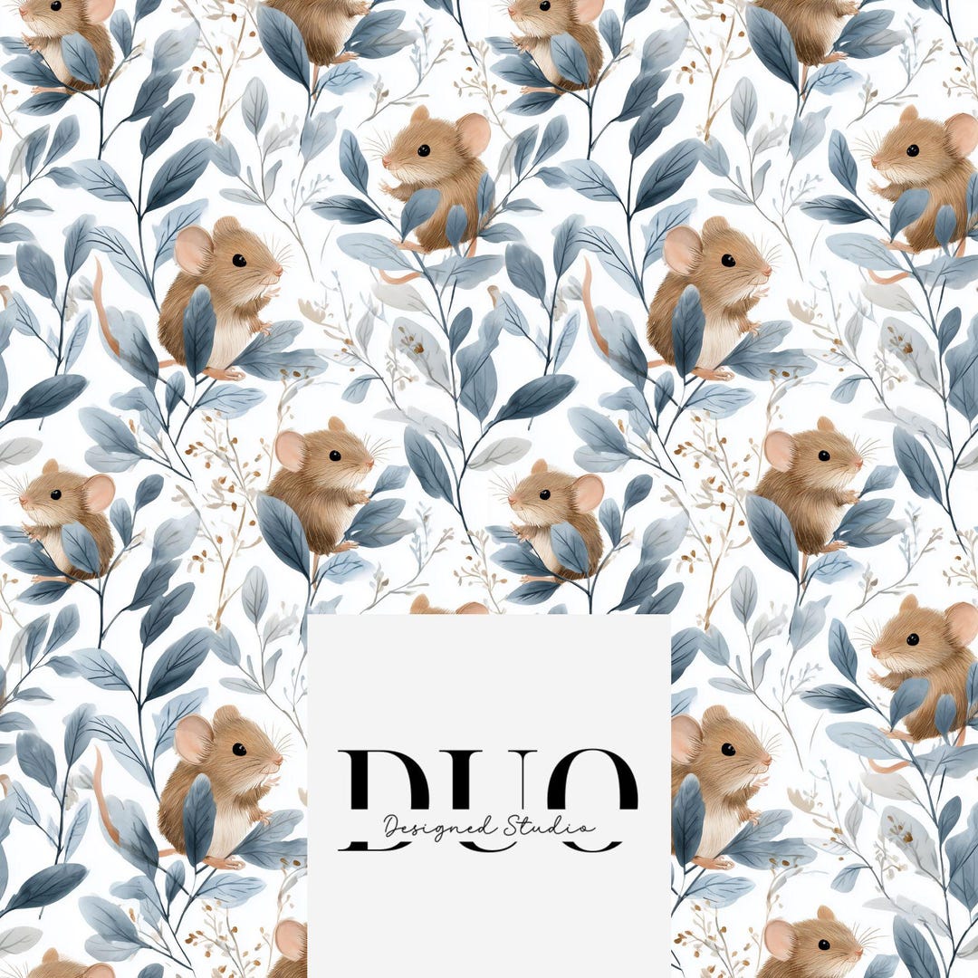 Mini Field Mice Seamless Pattern, Mouse Repeat Tile Surface Pattern ...