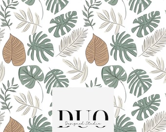 Dschungelblätter Musterdesign, Monstera Hintergrund, Regenwald Oberflächenmuster Design, Digital Download Papier, kommerzielle Nutzung